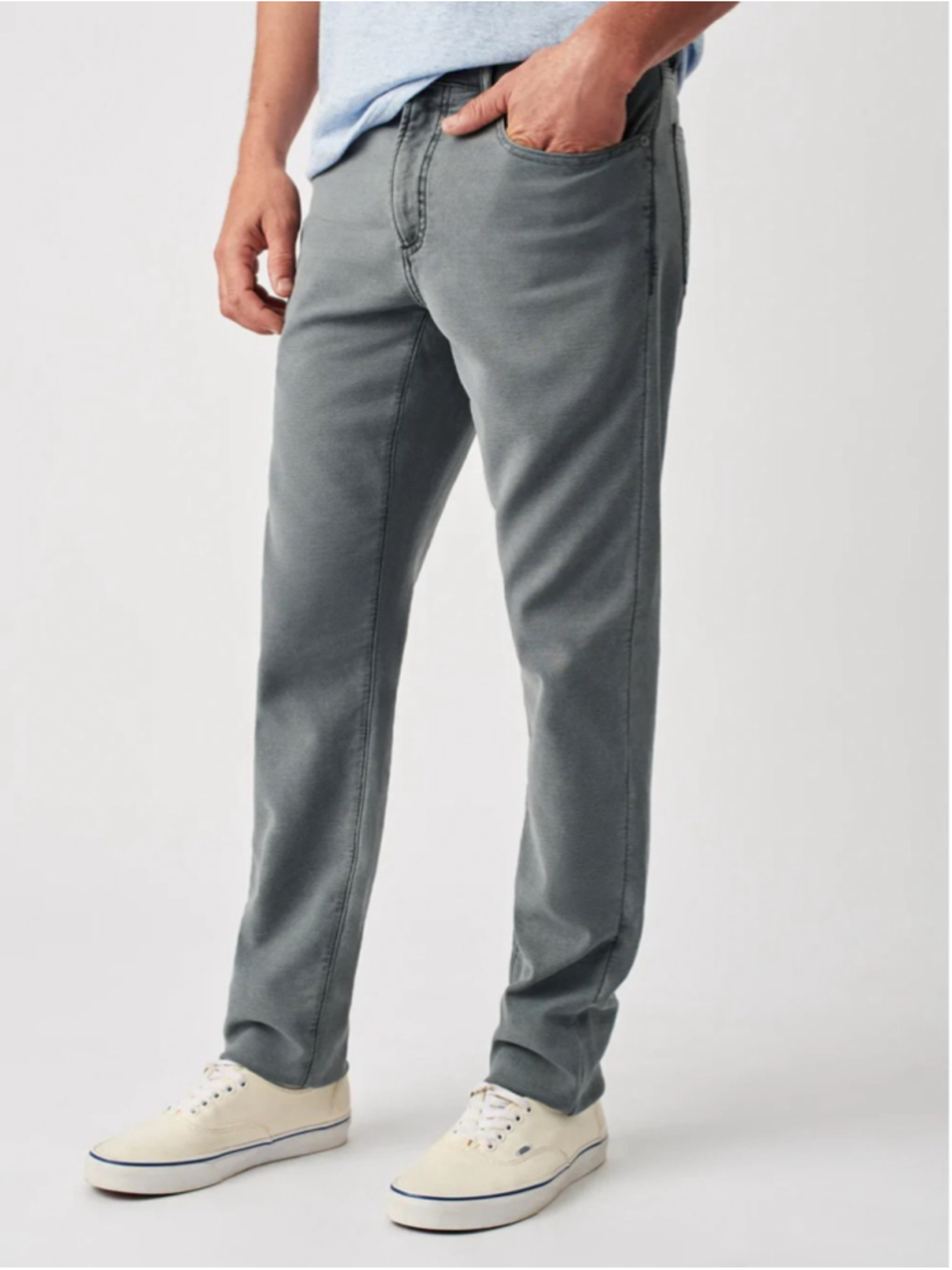 Faherty Stretch Terry 5 Pocket Pants Slate Gray Men's 40